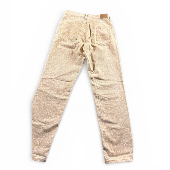 American Eagle Womens Size 00 Floral Print High Rise Straight Jeans Yellow - Picture 2 of 9